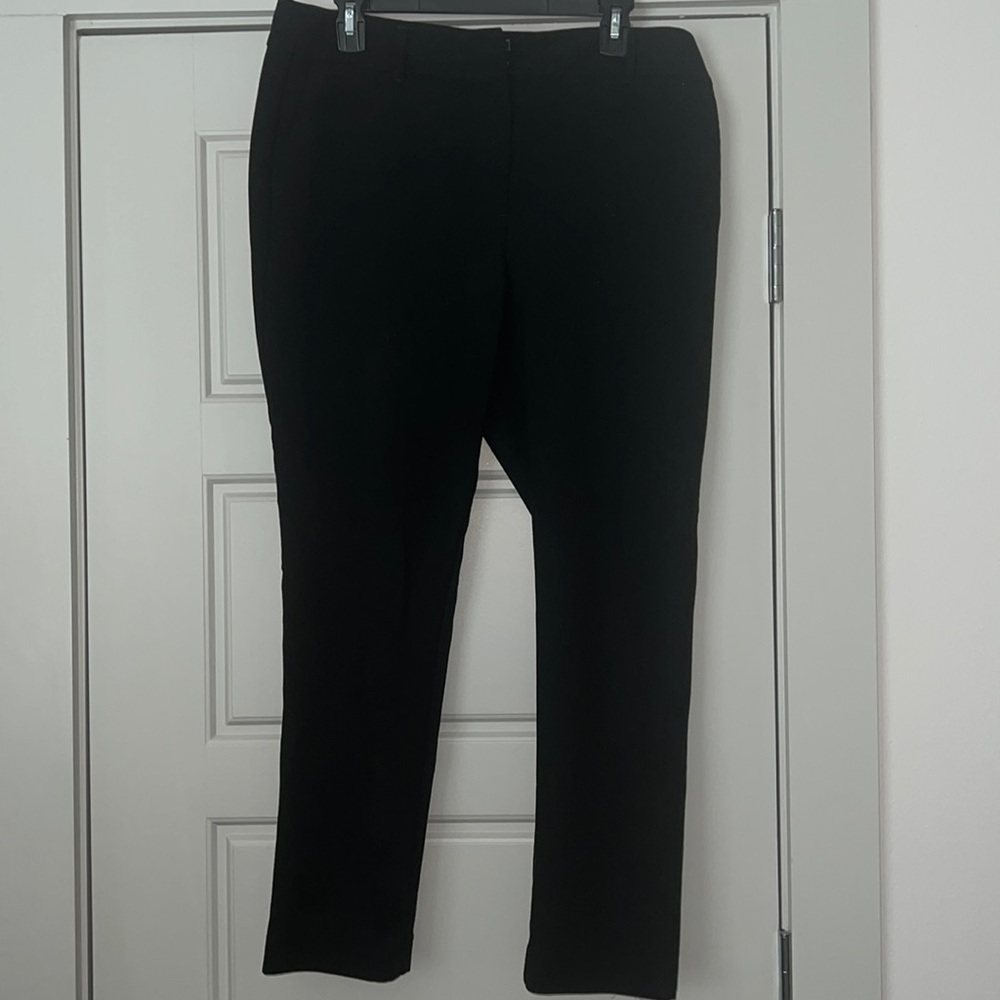 Ann Taylor‎ black Sz 10 pants flat front belt loops